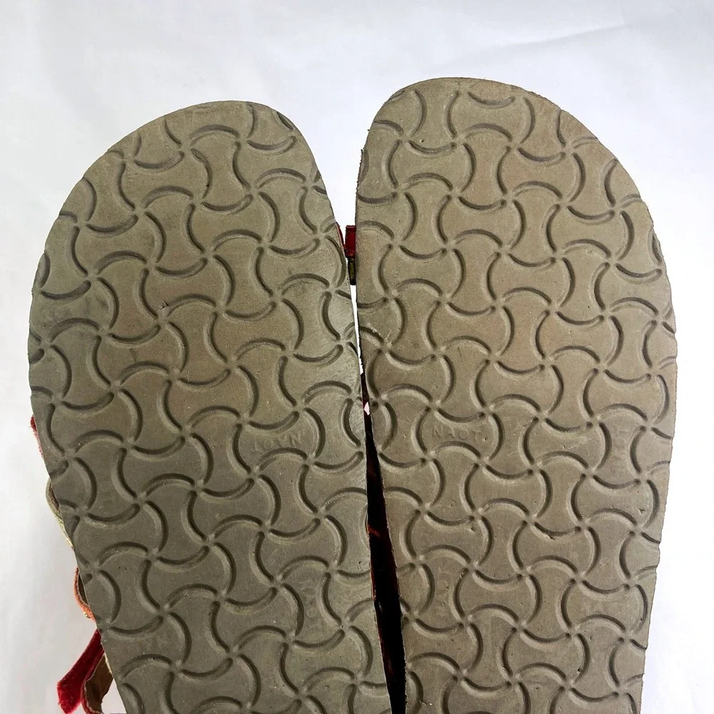 Naot Prescott Sandals Womens 41‎ Poppy Orange Gold Studded Leather Boho Comfort